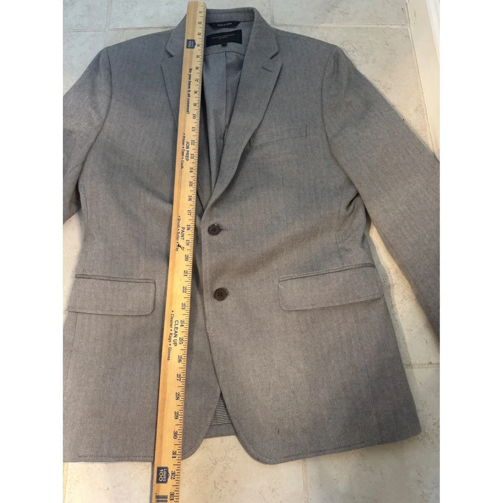 Banana Republic Tailored Fit Blazer 40R – Gray Herringbone Cotton Sport Coat‎